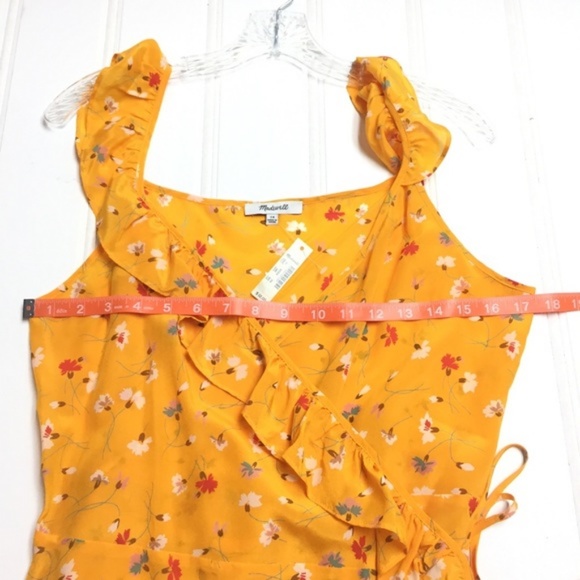 NEW Madewell Silk Wrap Cami Painted Carnations 14 - Picture 6 of 8